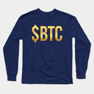 $BTC, Bitcoin in Golden Long Sleeve T-Shirt